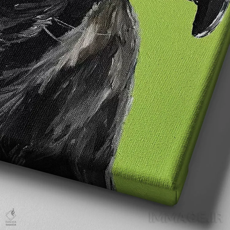 تابلو پاگ سیاه اثر هیپی هاوند استودیوز (استودیو هنری) - نمای نزدیک بافت بوم