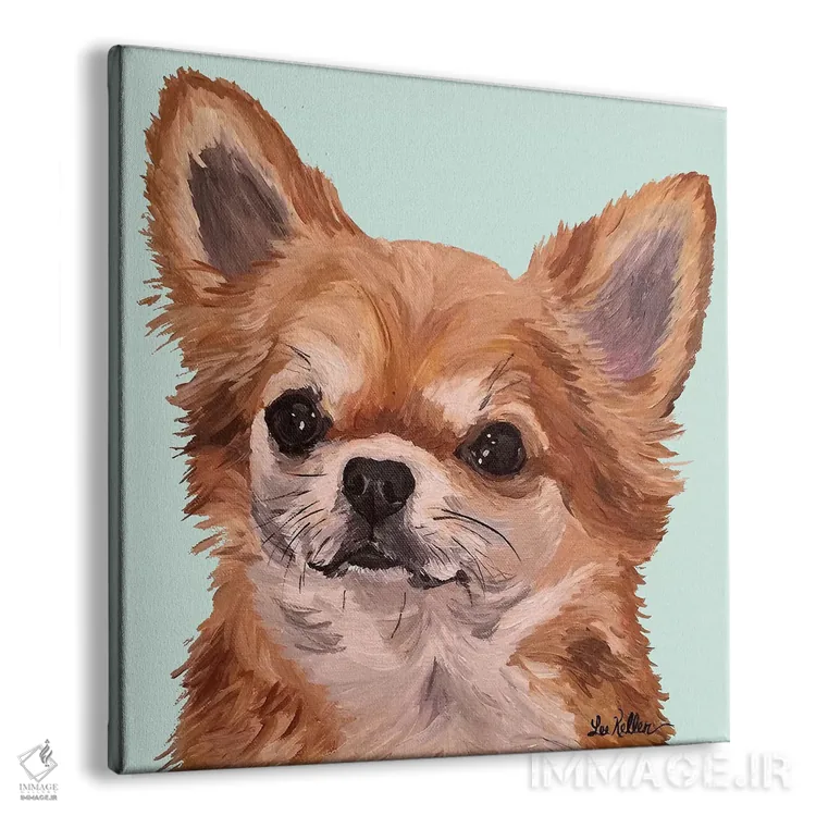 تابلو چیواوا توله خرس اثر هیپی هاوند استودیوز (استودیو هنری) - نمای پرسپکتیو محصول