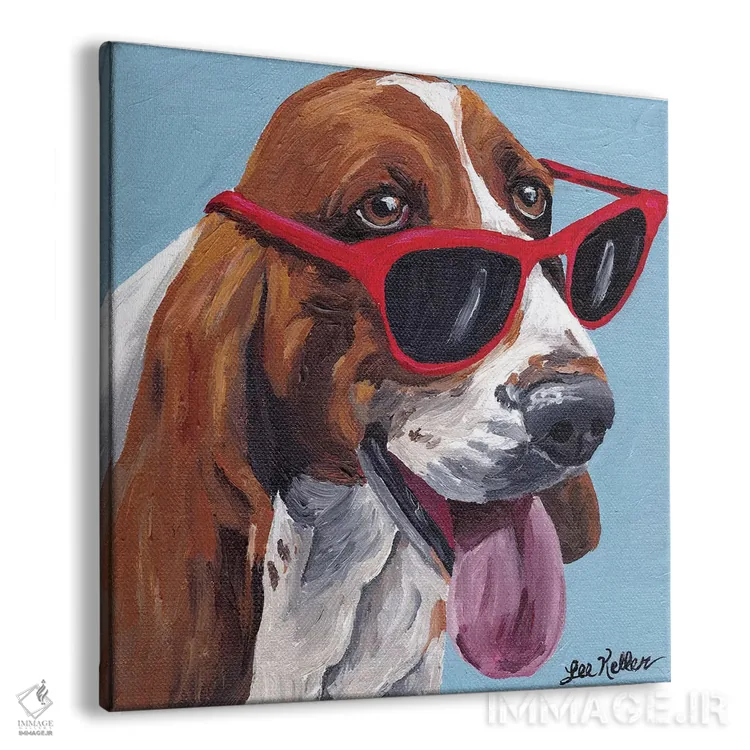تابلو نقاشی سگ باست هاند اثر هیپی هاوند استودیوز (استودیو هنری) - نمای پرسپکتیو محصول