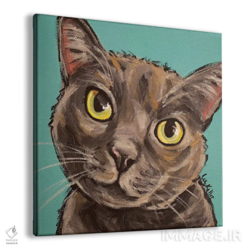 تابلو مانچ گربه خاکستری اثر هیپی هاوند استودیوز (استودیو هنری) - نمای پرسپکتیو محصول