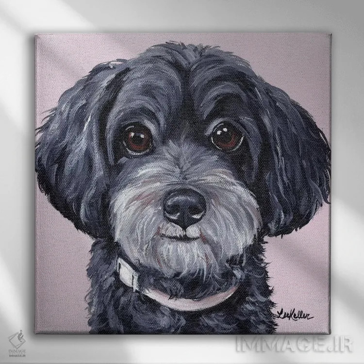 تابلو یورکیپو روی زمینه صورتی اثر هیپی هاوند استودیوز (استودیو هنری) - نمای روبهرو روی دیوار