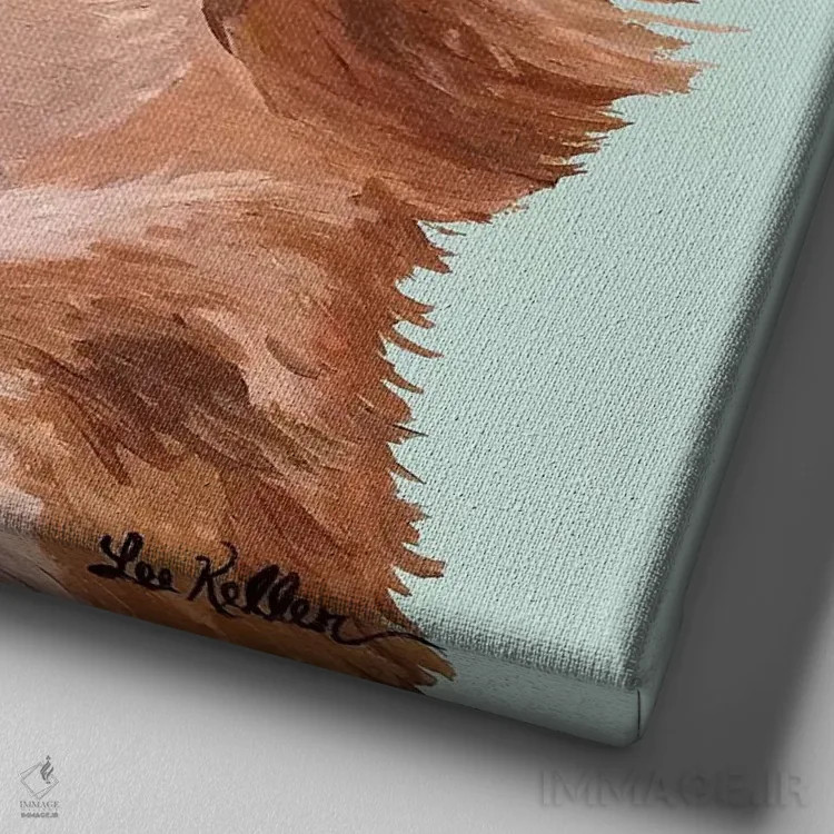 تابلو چیواوا توله خرس اثر هیپی هاوند استودیوز (استودیو هنری) - نمای نزدیک بافت بوم