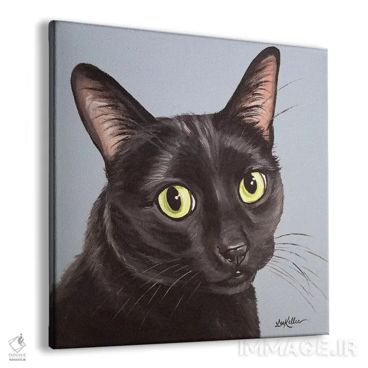 تابلو گربه سیاه کلویی اثر هیپی هاوند استودیوز (استودیو هنری) - نمای پرسپکتیو محصول