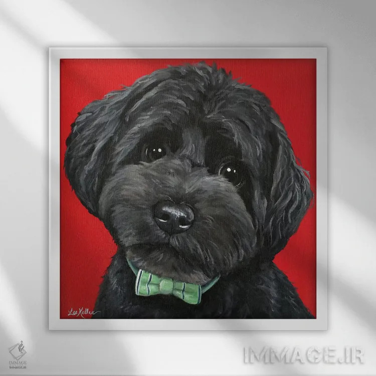 تابلو یورکیپو با پاپیون اثر هیپی هاوند استودیوز (استودیو هنری) - نمای قابدار سفید