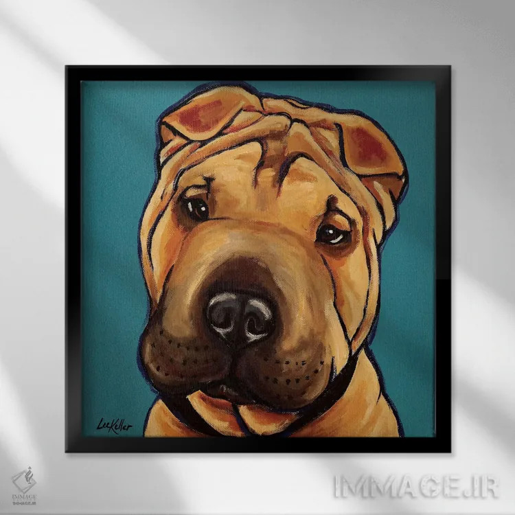 تابلو شار پی (سگ نژاد) اثر هیپی هاوند استودیوز (استودیو هنری) - نمای قابدار مشکی