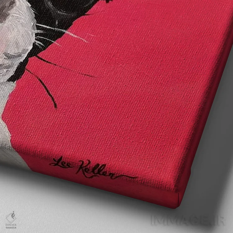 تابلو بوستون تریر ربکا اثر هیپی هاوند استودیوز (استودیو هنری) - نمای نزدیک بافت بوم