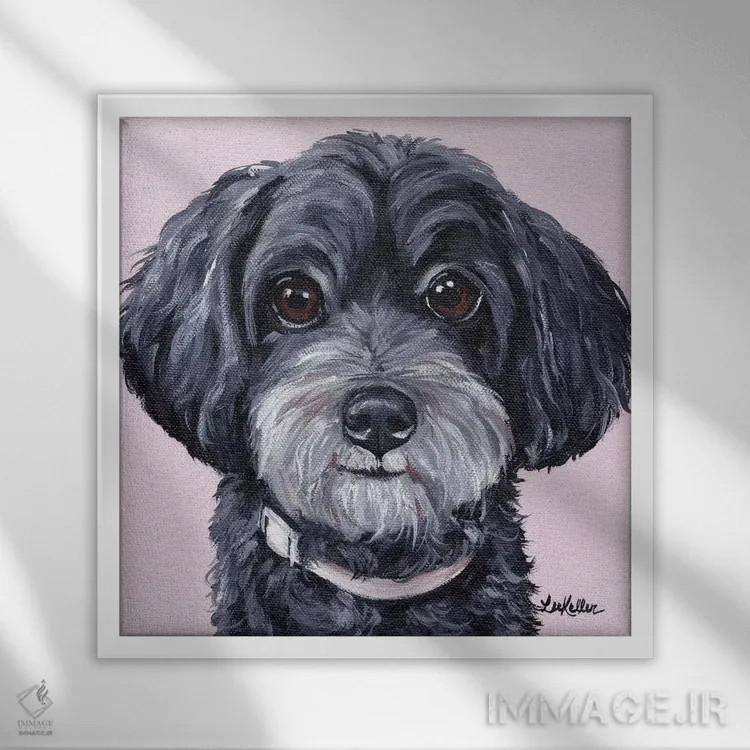 تابلو یورکیپو روی زمینه صورتی اثر هیپی هاوند استودیوز (استودیو هنری) - نمای قابدار سفید