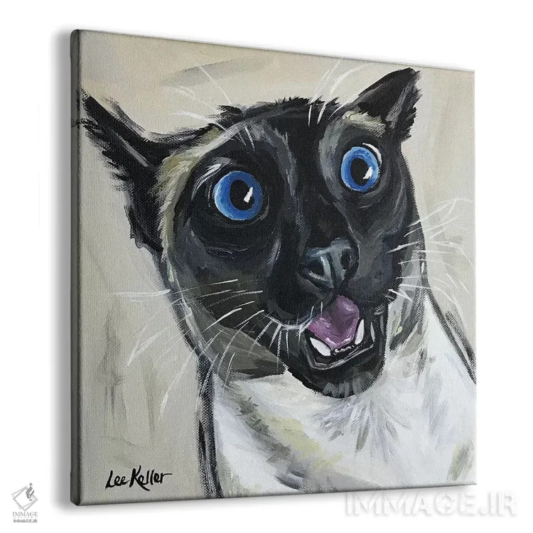 تابلو گربه سیامی بامزه مارلی اثر هیپی هاوند استودیوز (استودیو هنری) - نمای پرسپکتیو محصول