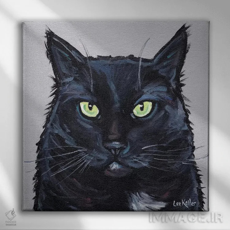 تابلو گربه جسور اثر هیپی هاوند استودیوز (استودیو هنری) - نمای روبهرو روی دیوار