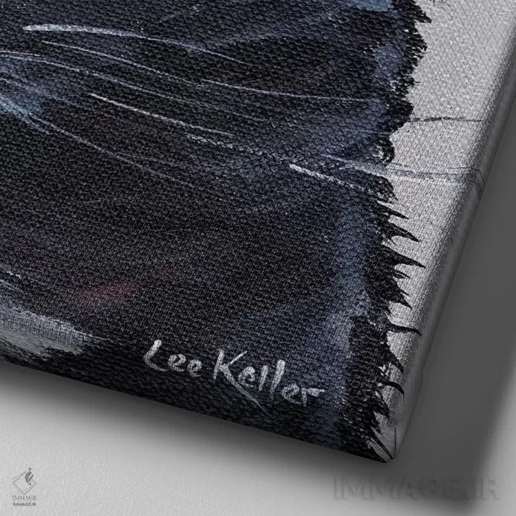 تابلو گربه جسور اثر هیپی هاوند استودیوز (استودیو هنری) - نمای نزدیک بافت بوم