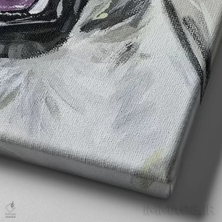 تابلو گربه سیامی بامزه مارلی اثر هیپی هاوند استودیوز (استودیو هنری) - نمای نزدیک بافت بوم