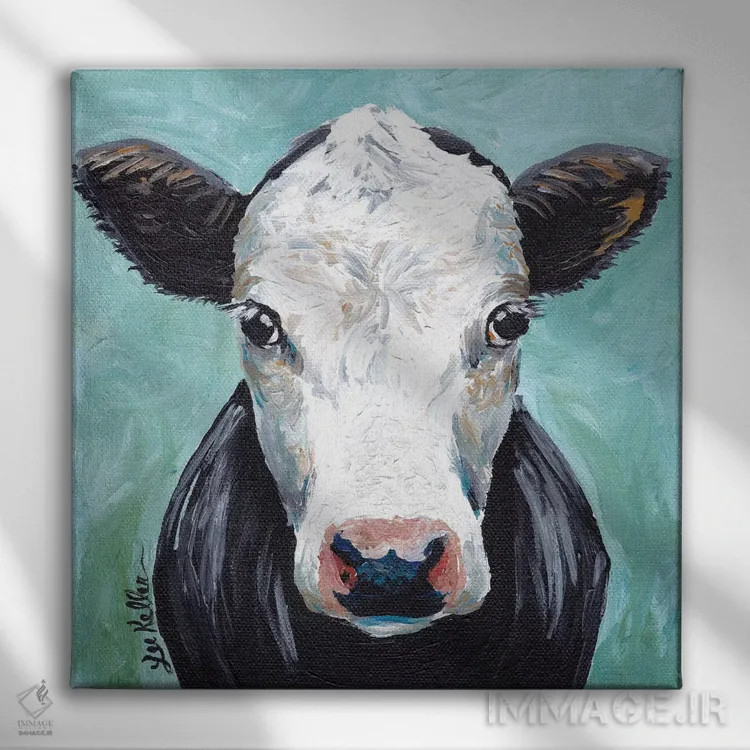 تابلو نقاشی گاو کلاید II اثر هیپی هاوند استودیوز (استودیو هنری) - نمای روبهرو روی دیوار