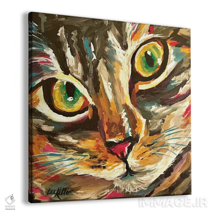 تابلو گربه رنگارنگ فرایدی اثر هیپی هاوند استودیوز (استودیو هنری) - نمای پرسپکتیو محصول