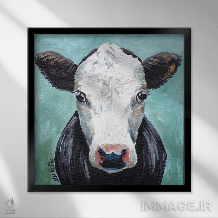 تابلو نقاشی گاو کلاید II اثر هیپی هاوند استودیوز (استودیو هنری) - نمای قابدار مشکی