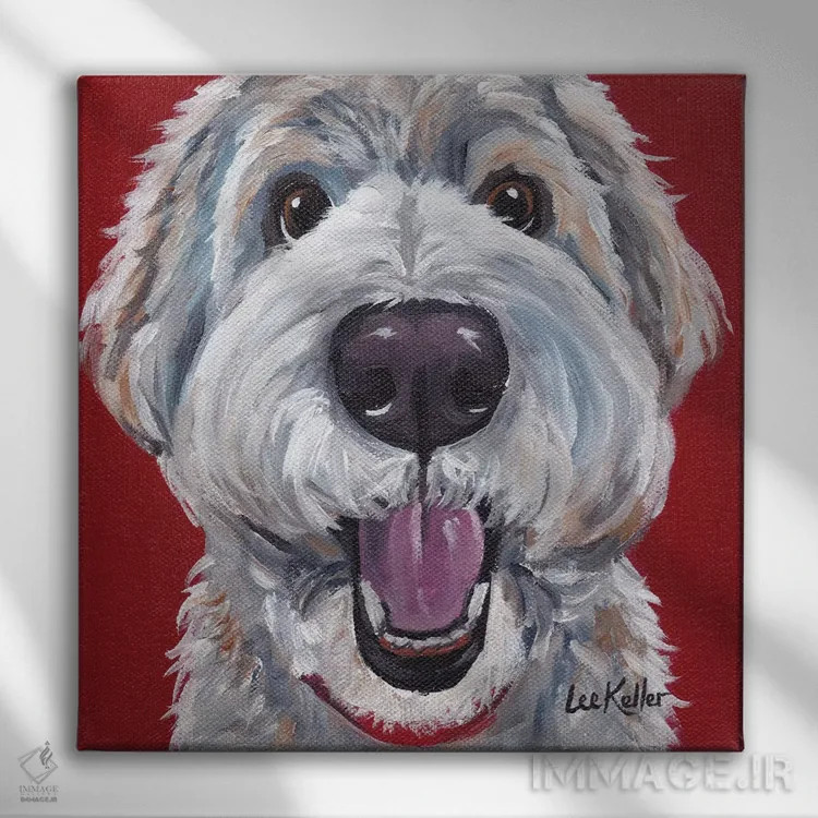 تابلو گلدن دودل (سگ نژاد) اثر هیپی هاوند استودیوز (استودیو هنری) - نمای روبهرو روی دیوار
