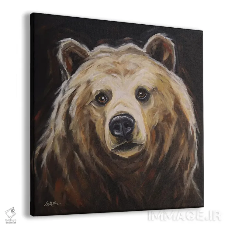تابلو خرس گریزلی "هانی" اثر هیپی هاوند استودیوز (استودیو هنری) - نمای پرسپکتیو محصول