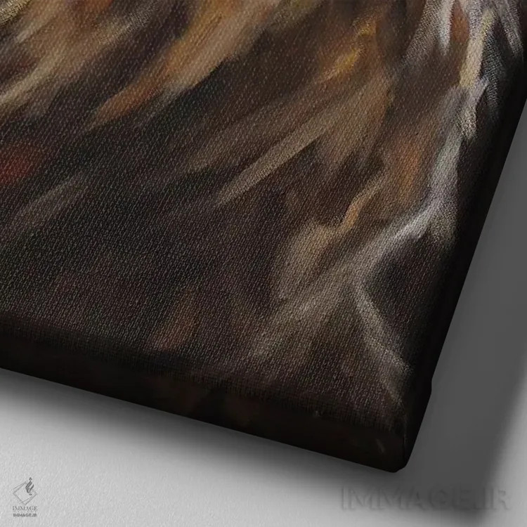 تابلو خرس گریزلی "هانی" اثر هیپی هاوند استودیوز (استودیو هنری) - نمای نزدیک بافت بوم