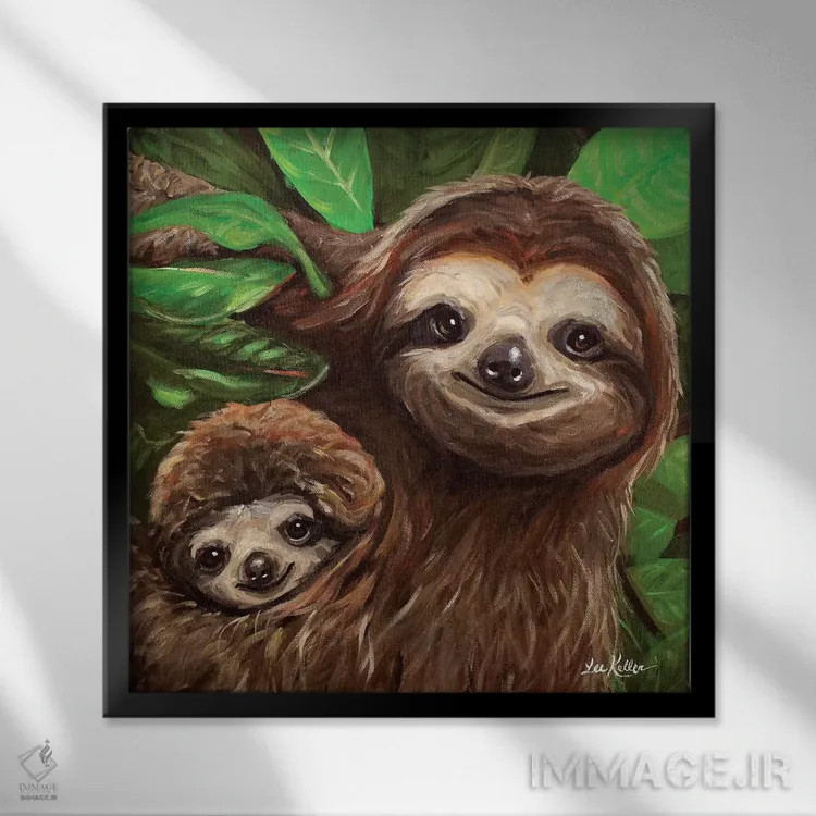 تابلو تنبل همیشه خندان اثر هیپی هاوند استودیوز (استودیو هنری) - نمای قابدار مشکی