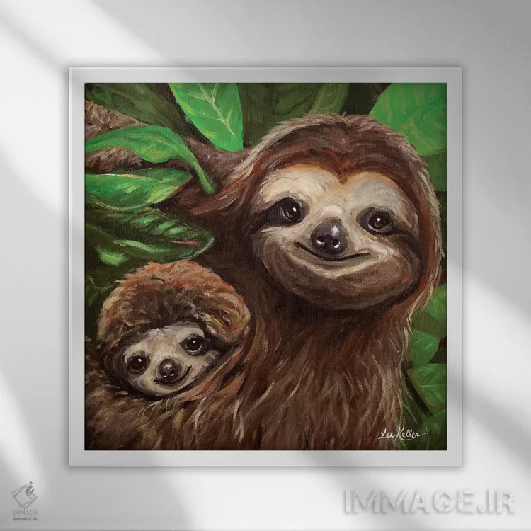 تابلو تنبل همیشه خندان اثر هیپی هاوند استودیوز (استودیو هنری) - نمای قابدار سفید