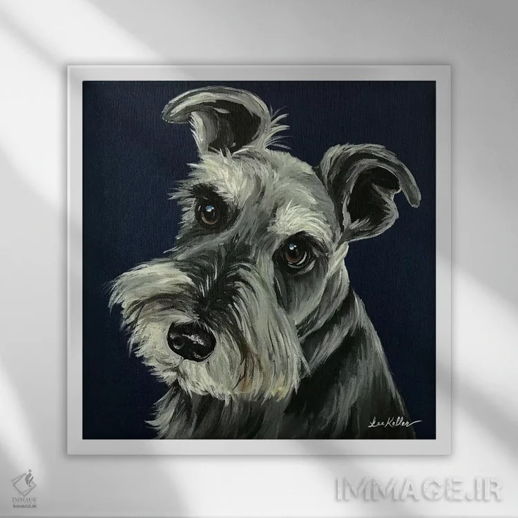 تابلو شنایزر سرمهای اثر هیپی هاوند استودیوز (استودیو هنری) - نمای قابدار سفید