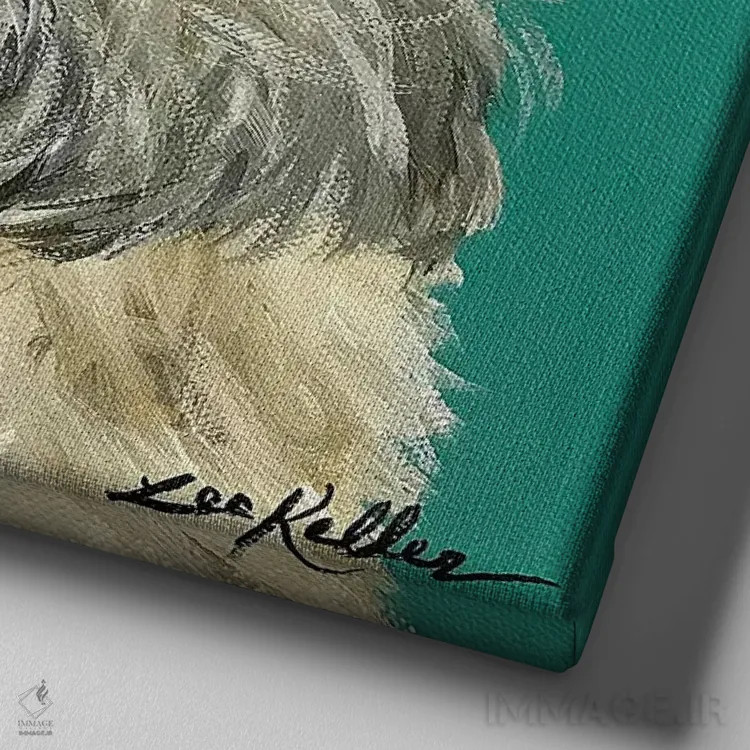 تابلو تریر ویتن I اثر هیپی هاوند استودیوز (استودیو هنری) - نمای نزدیک بافت بوم