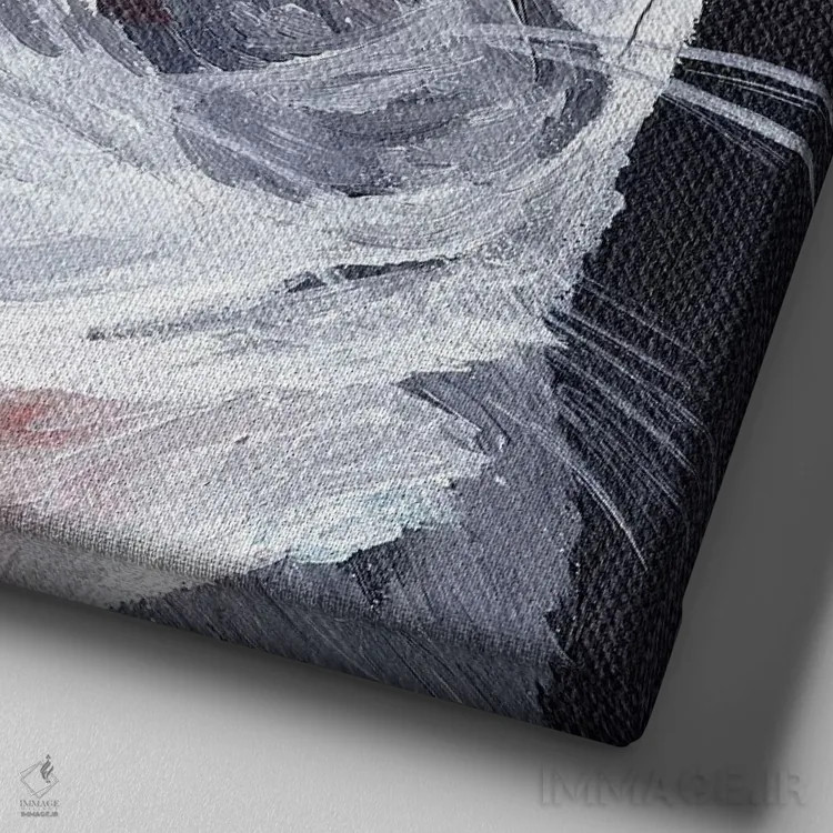 تابلو گربه تبی روی زمینه مشکی اثر هیپی هاوند استودیوز (استودیو هنری) - نمای نزدیک بافت بوم