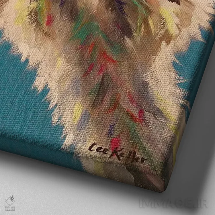 تابلو همیشه، نسخه شترمرغ اثر هیپی هاوند استودیوز (استودیو هنری) - نمای نزدیک بافت بوم