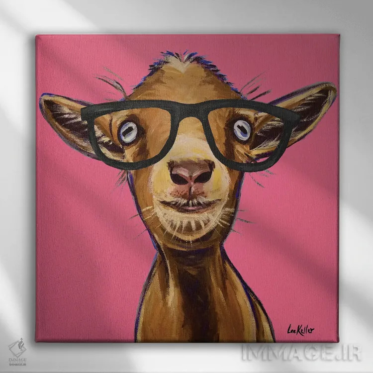 تابلو پاوندکیک بز با عینک اثر هیپی هاوند استودیوز (استودیو هنری) - نمای روبهرو روی دیوار