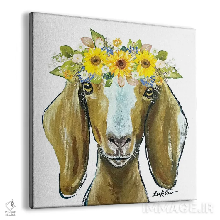 تابلو ماج بز با تاج گل آفتابگردان اثر هیپی هاوند استودیوز (استودیو هنری) - نمای پرسپکتیو محصول