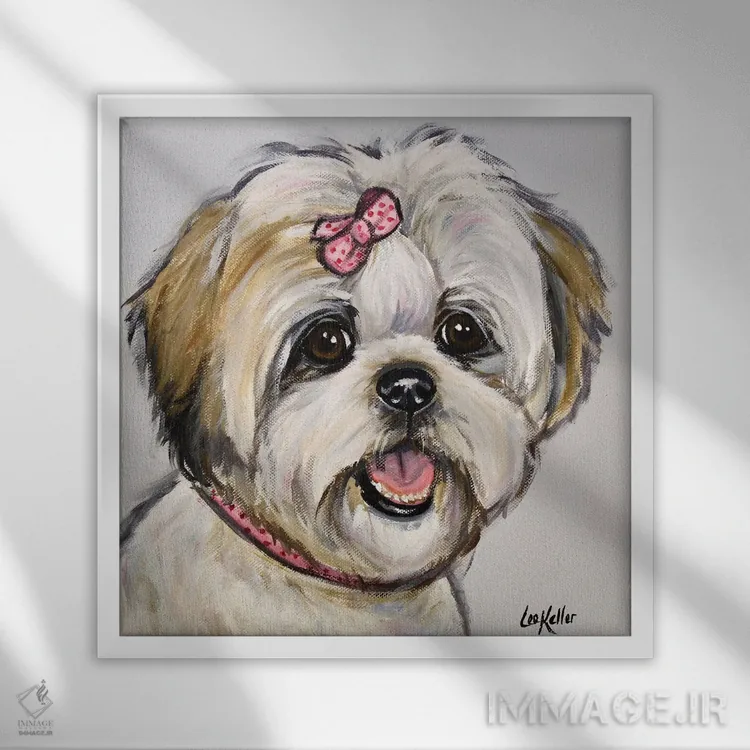 تابلو شیهتزو مگی اثر هیپی هاوند استودیوز (استودیو هنری) - نمای قابدار سفید