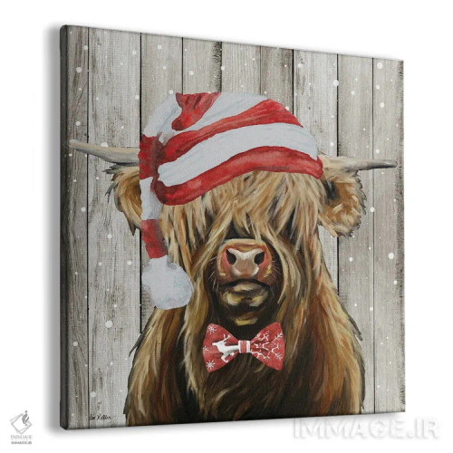 تابلو هایلند کریسمسی روستایی "شیمس"، کریسمس حیوانات اثر هیپی هاوند استودیوز (استودیو هنری) - نمای پرسپکتیو محصول