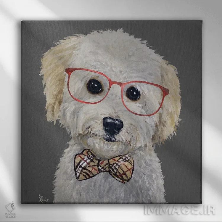تابلو Mini Golden Doodle,مرد بیزینسی دودل، مینی گلدن دودل (سگ گلدن دودل کوچک) اثر هیپی هاوند استودیوز (استودیو هنری) - نمای روبهرو روی دیوار