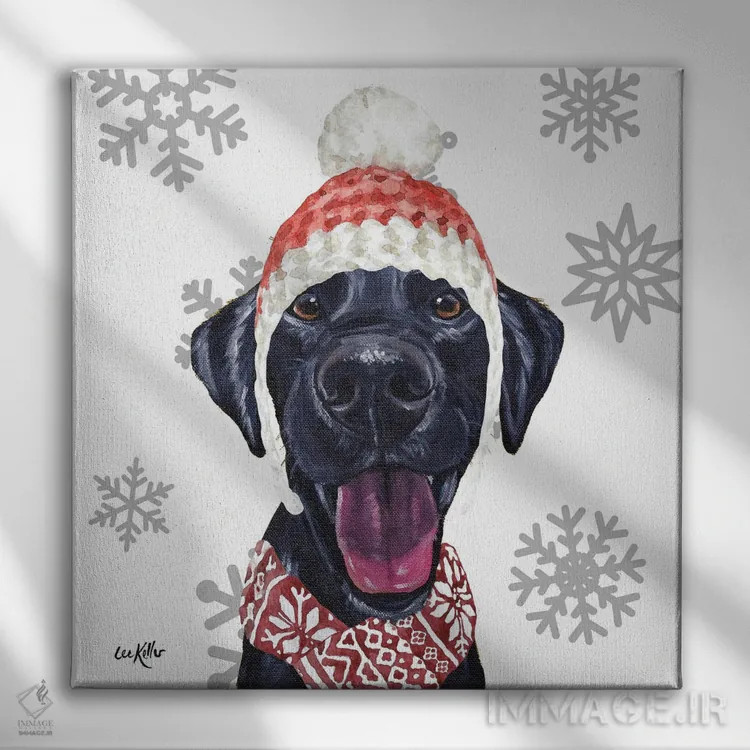 تابلو لابراتوار سیاه کریسمسی اثر هیپی هاوند استودیوز (استودیو هنری) - نمای روبهرو روی دیوار