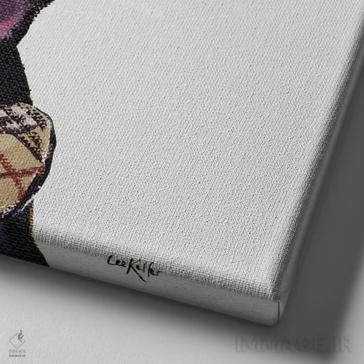 تابلو Black Lab With Glasses And Bowtie,لابراتوار سیاه مسافر با عینک و پاپیون اثر هیپی هاوند استودیوز (استودیو هنری) - نمای نزدیک بافت بوم