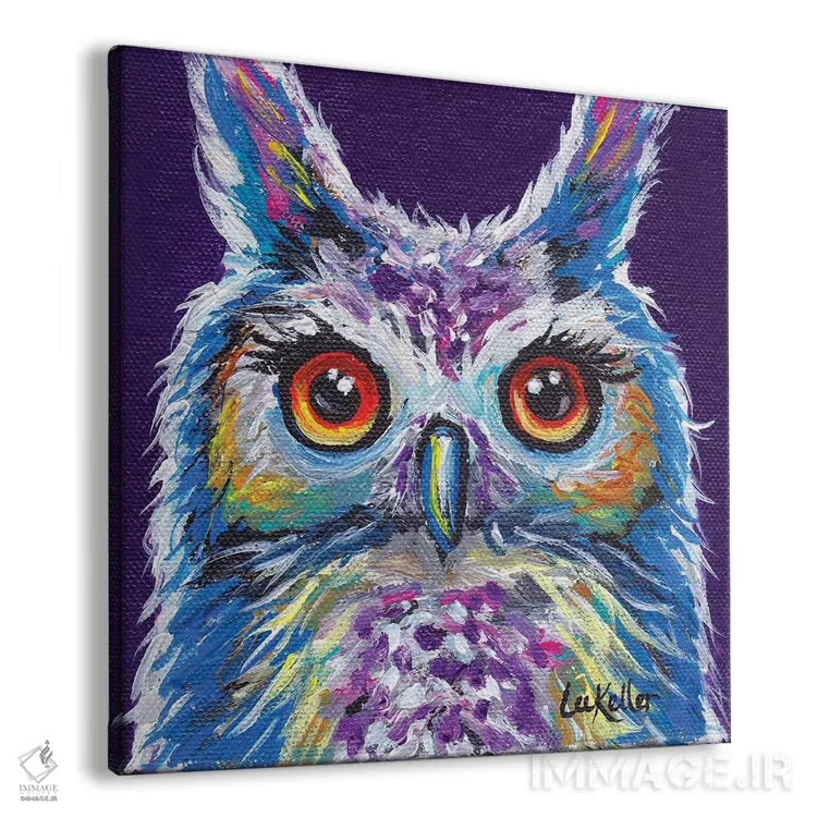 تابلو جغد ساشا اثر هیپی هاوند استودیوز (استودیو هنری) - نمای پرسپکتیو محصول