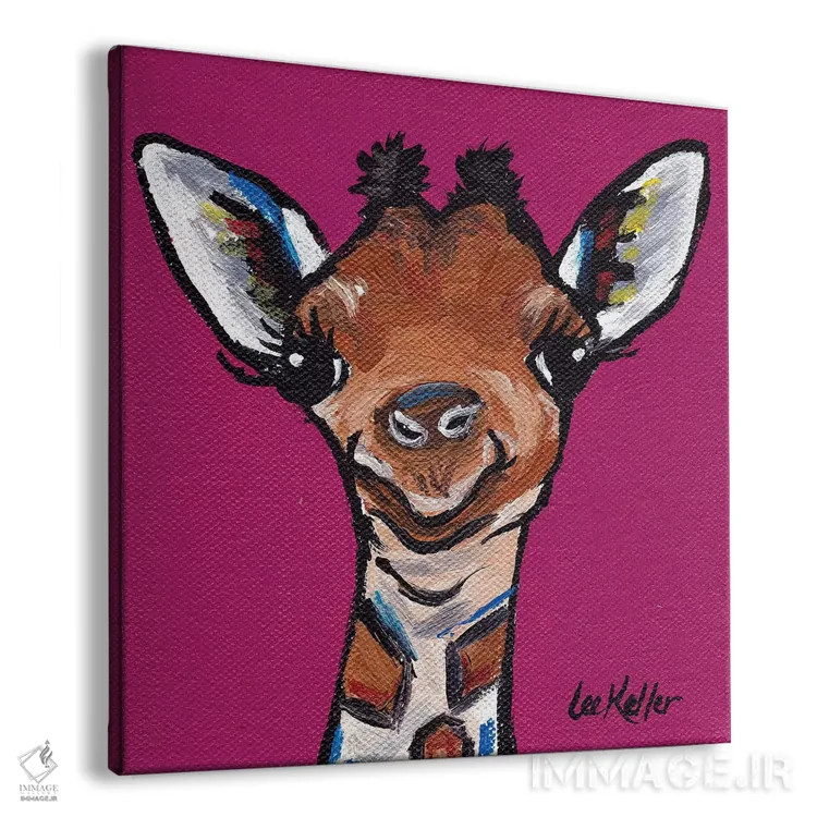 تابلو زرافهٔ تاینی (زرافه کوچک) اثر هیپی هاوند استودیوز (استودیو هنری) - نمای پرسپکتیو محصول