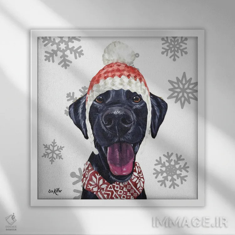 تابلو لابراتوار سیاه کریسمسی اثر هیپی هاوند استودیوز (استودیو هنری) - نمای قابدار سفید