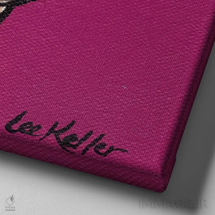 تابلو زرافهٔ تاینی (زرافه کوچک) اثر هیپی هاوند استودیوز (استودیو هنری) - نمای نزدیک بافت بوم