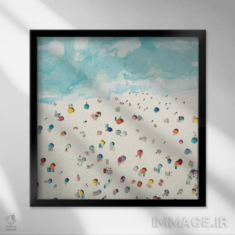 تابلو روزهای ساحلی اثر رندی هبرد - نمای قابدار مشکی