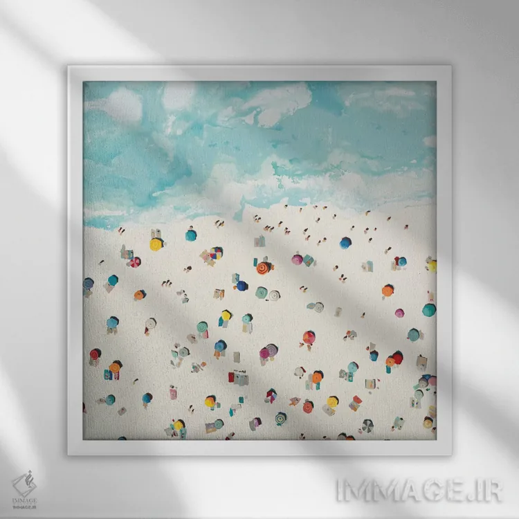 تابلو روزهای ساحلی اثر رندی هبرد - نمای قابدار سفید