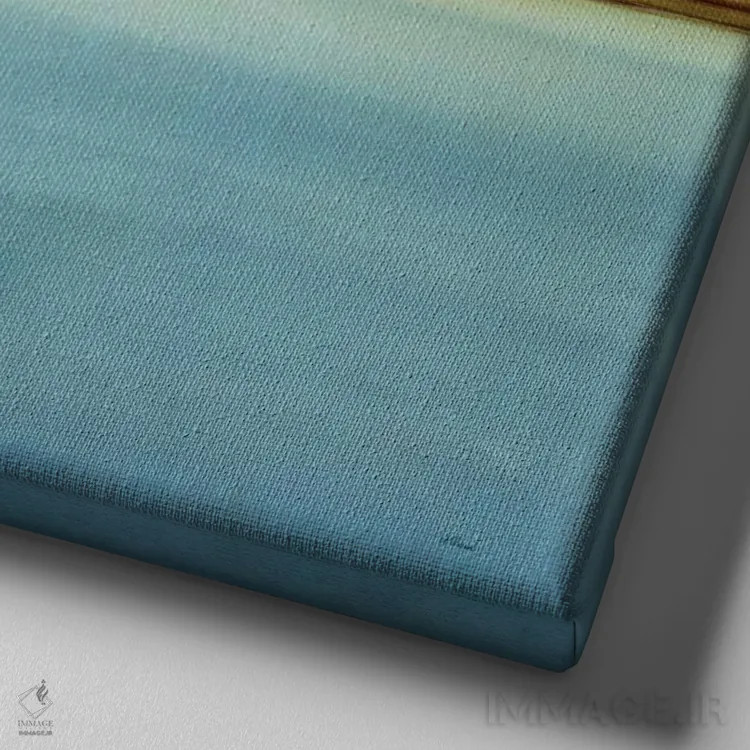 تابلو کف آبی دوم اثر رندی هبرد - نمای نزدیک بافت بوم