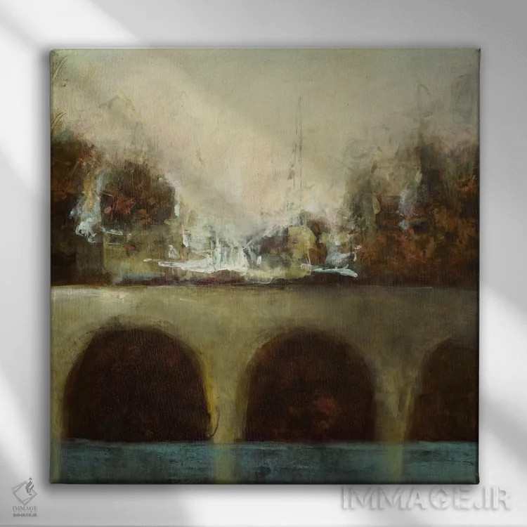 تابلو پل مهآلود دو اثر رندی هبرد - نمای روبهرو روی دیوار