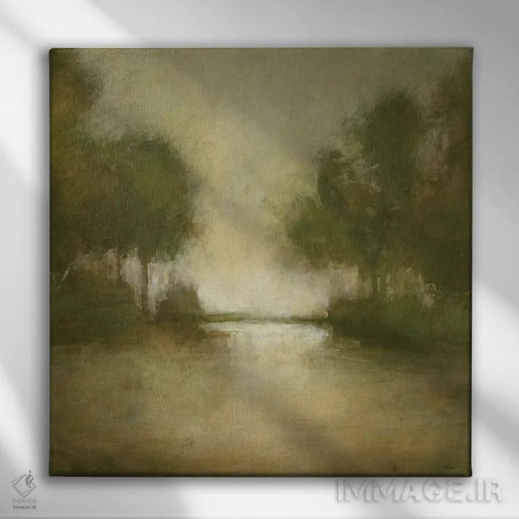 تابلو دره طلایی یک اثر رندی هبرد - نمای روبهرو روی دیوار