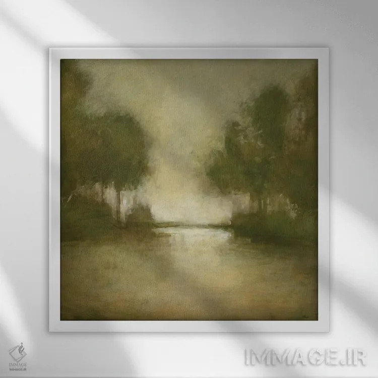 تابلو دره طلایی یک اثر رندی هبرد - نمای قابدار سفید