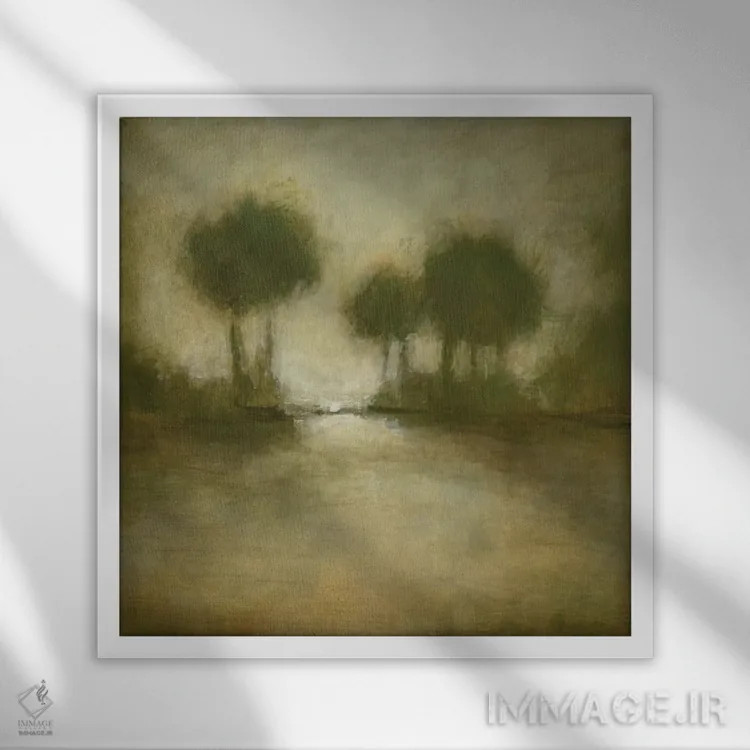 تابلو دره طلایی دو اثر رندی هبرد - نمای قابدار سفید