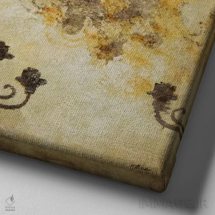 تابلو شفافشده یک اثر رندی هبرد - نمای نزدیک بافت بوم