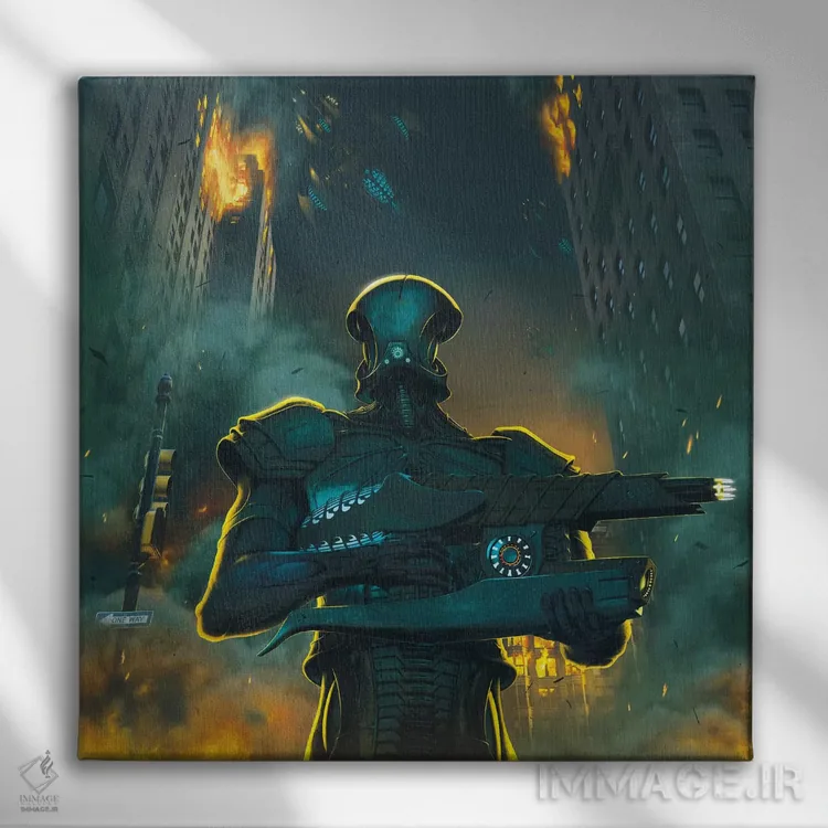 تابلو تهاجم اثر وینسنت های - نمای روبهرو روی دیوار