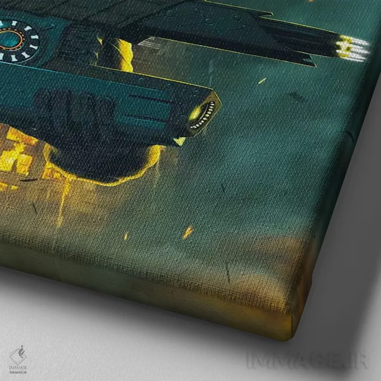 تابلو تهاجم اثر وینسنت های - نمای نزدیک بافت بوم