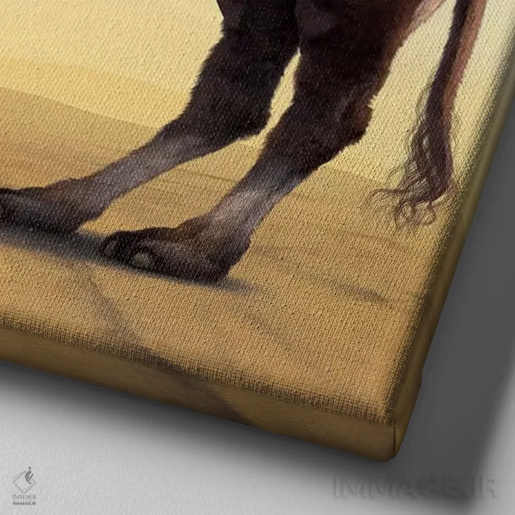 تابلو شتر-فیل (ترکیبی تخیلی) اثر وینسنت های - نمای نزدیک بافت بوم