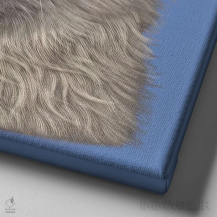 تابلو توله سگ سمویید اثر وینسنت های - نمای نزدیک بافت بوم